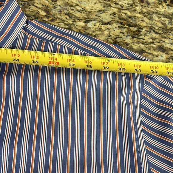 Faconnable Multicolor Stripes Cotton Long Sleeve Button Down Shirt Size XL - Picture 8 of 11